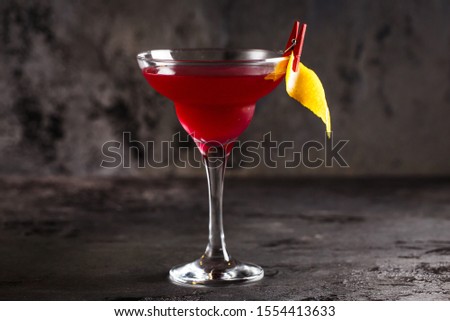 cocktails on a dark background pink colors
