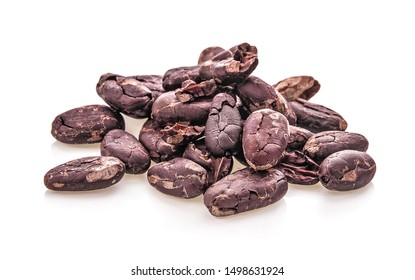 Cocoa Beans Isolated On White Background