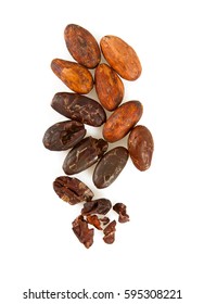 Cocoa Beans And Nibs Isolated