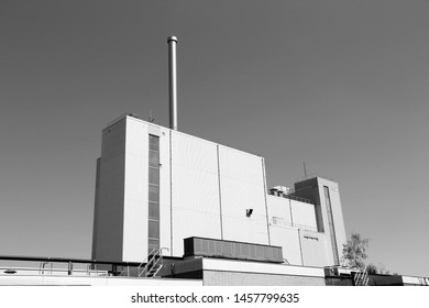 Cocoa Factory - Food Processing Plant In The Netherlands. Black And White Vintage Style.