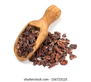 Cocoa Nibs Isolated On White