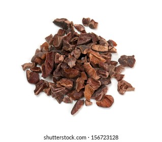 Cocoa Nibs Isolated On White