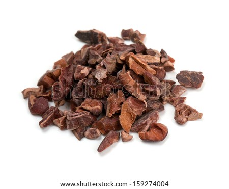 cocoa nibs isolated on white