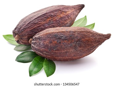 Cocoa Pod On A White Background.