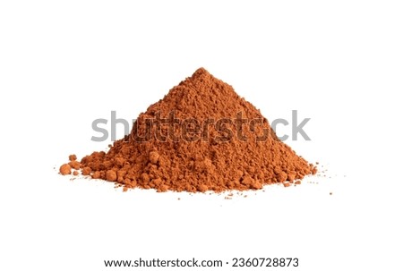 Cocoa Powder Isolated, Cacao Dust Pile, Dry Ground Cocoa Beans, Cocao Powder Pile for Homemade Chocolate on White Background