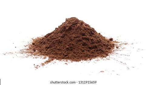 Cocoa Powder Pile Isolated On White Background