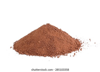 Cocoa Powder Pile On White Background