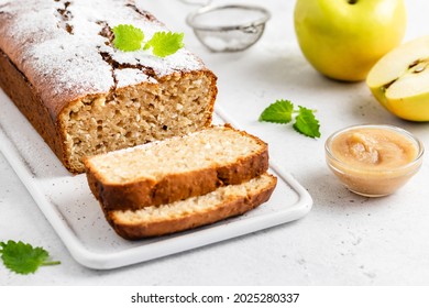 Coconut Apple Sauce Cake. Space For Text.