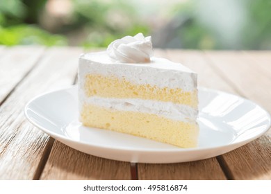 Coconut Cake On White Plate