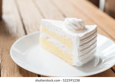 Coconut Cake On White Plate