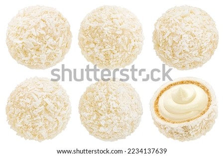 Coconut candies isolated on white background