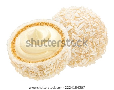 Coconut candy isolated on white background