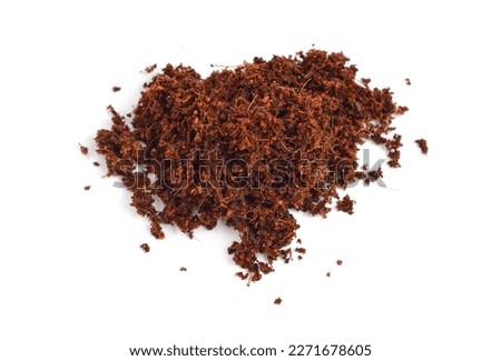 Coconut Coir substrate. Isolated on White Background.