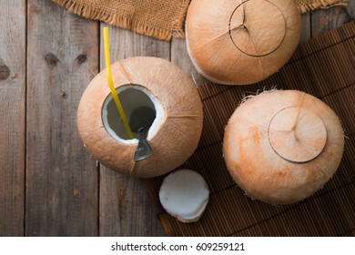 Coconut Drink Top Down View