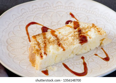 Coconut Flan On Plate