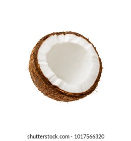 Coconut Half Exotic Fruit Isolated on White