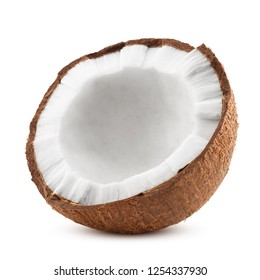 кокосовый орех, изолированный на белом фоне, полная глубина резкости