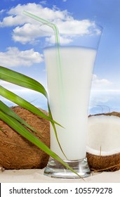 Coconut Malibu Drink On The Beach