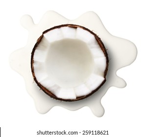 Coconut Milk Isolated On White Background.