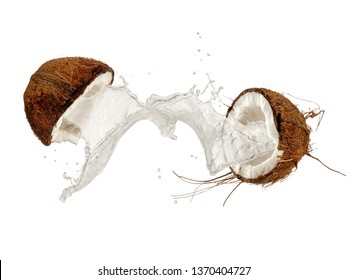 Coconut milk splash from a broken nut
