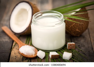Coconut and milk tropical useful dessert - Shutterstock ID 1580400694