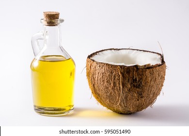 Coconut Oil Isolated On White Background

