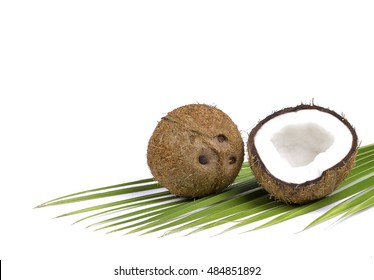 Coconut On A White Background
