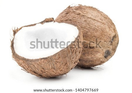 Coconut on a white background