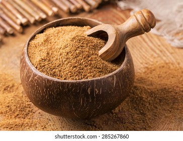 Coconut Palm Sugar In A Bowl