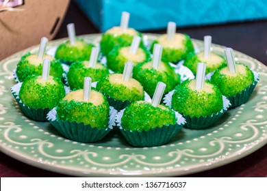Coconut Party Candy called green color kiss imitating coconut typical Brazilian sweet - Shutterstock ID 1367716037