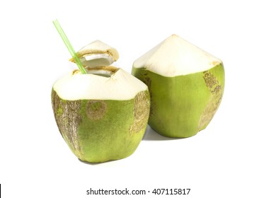 Coconut perfume on a white background