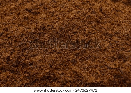 Coconut substrate background. Top view.