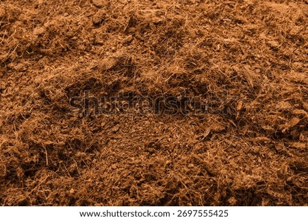 Coconut substrate background. Top view.