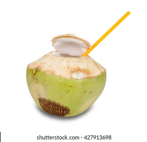 Coconut Water Drink  isolated on white background,clipping path
