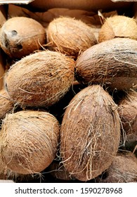 Coconuts have hard shells and sweet, white flesh inside.