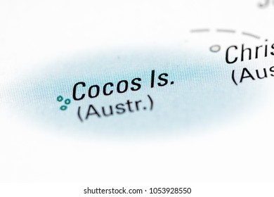 Cocos Island, Australia On A Map.