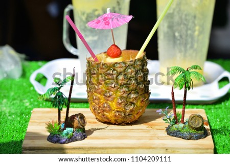 Coctail in pineapple