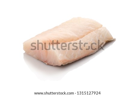 Cod codfish raw filet white isolated