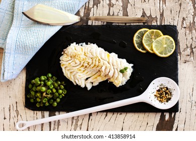 cod fillet over slate