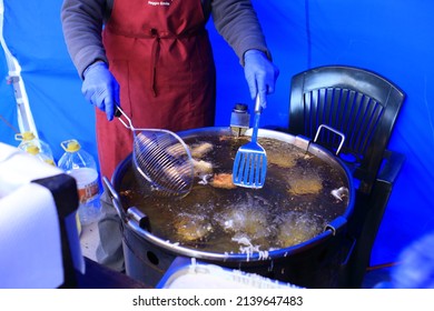 Cod Fritters For The Feast Of St. Joseph Typical Italian Dish Italy