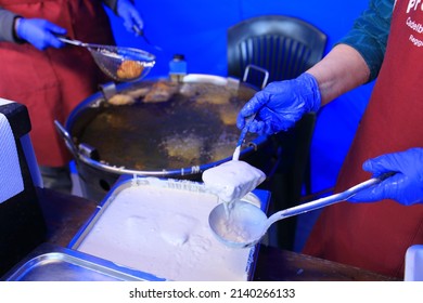 Cod Fritters For The Feast Of St. Joseph Typical Italian Dish Italy