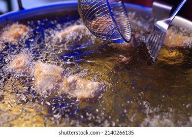 Cod Fritters For The Feast Of St. Joseph Typical Italian Dish Italy