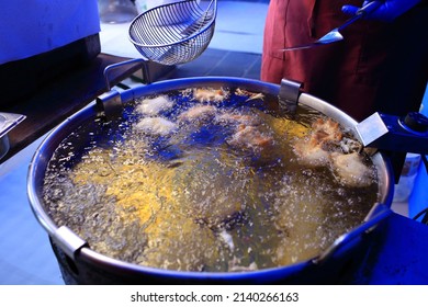 Cod Fritters For The Feast Of St. Joseph Typical Italian Dish Italy