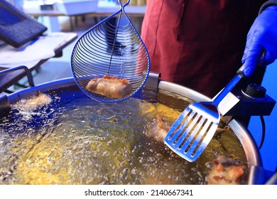 Cod Fritters For The Feast Of St. Joseph Typical Italian Dish Italy