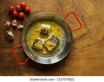  Cod With Pil Pil, Bacalao Al Pil Pil,  Typical Spanish Dish                              