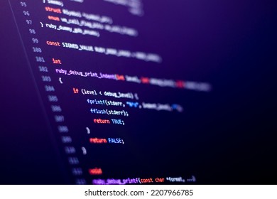 Code background. Web programming with Ruby coding