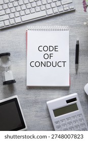 Code Of Conduct on notepad. Business concept