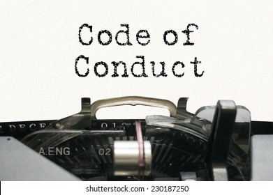 Code Of Conduct On Typewriter