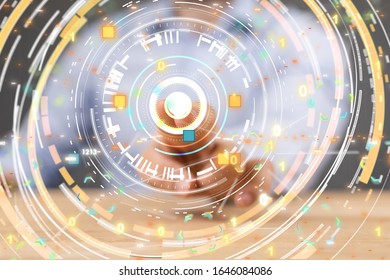 code data concept in hand media