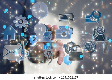 code data concept in hand media
